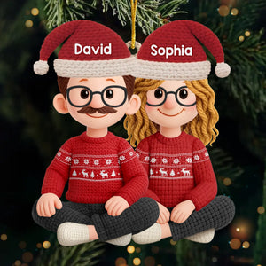 Benutzerdefiniertes Gehäkeltes Acryl-Ornament – Personalisierte Jubiläums-, Weihnachts- und Hochzeitsgeschenke für Ehemann und Ehefrau, Ihn und Sie – Verliebt verhäkelt