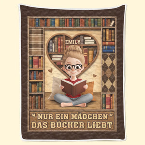 Personalisierte Decke - Geschenke Für Buchliebhaber, Bücherwürmer, Leser - Nur Ein Mädchen, Das In Büchern Lebt