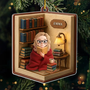 Personalisiertes Acrylornament - Personalisierte Weihnachtsgeschenke Für Buchliebhaber, Bücherwürmer, Leser - Eine Leseecke Aus Träumen