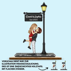 Individuelle 2-lagige Holztafel - Personalisierte Hochzeitsgeschenke Zum Jahrestag Für Mann Und Frau, Sie Und Ihn - Ein Kuss, Der Unsere Ewigkeit Schrieb