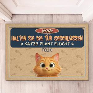 Individuelle Dekomatte Für Zuhause – Personalisierte Geburtstagsgeschenke Für Katzenliebhaber, Katzenmama Und Katzenpapa – Katzen Planen Flucht