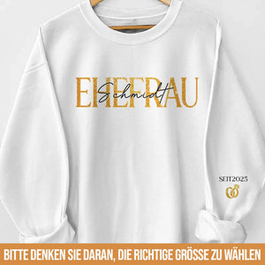 Personalisiertes Unisex-Sweatshirt mit Ärmeldesign – Geschenk für Ehemann/Ehefrau, Jahrestag – Von Herz zu Herz