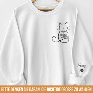 Personalisiertes Unisex-Sweatshirt oder Hoodie mit Ärmeldesign – Personalisierte Weihnachts- und Geburtstagsgeschenke für Katzenliebhaber, Katzenmamas und -papas – Zuhause riecht es nach Katzenfell
