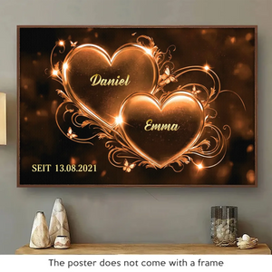 Personalisiertes Horizontales Poster – Personalisierte Hochzeitsgeschenke zum Jahrestag für Ehemann und Ehefrau, Ihn und Sie – Ich Möchte Dich, Ich Liebe Dich