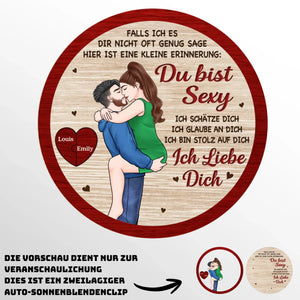 Personalisierte Sonnenblende Clip Fürs Auto – Personalisierte Hochzeitsgeschenke zum Jahrestag für Ehemann und Ehefrau, Ihn und Sie – Ich Liebe Dich