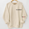 Personalisiertes Unisex-Sweatshirt mit Ärmeldesign – Geschenk für Ehemann/Ehefrau, Jahrestag – Echte Verbindungen, Von Herz zu Herz