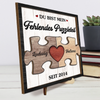 Personalisierte zweilagige Holzplakette – Geschenk für Paar – Unsere Liebe kennt keine Grenzen