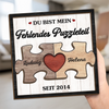 Personalisierte zweilagige Holzplakette – Geschenk für Paar – Unsere Liebe kennt keine Grenzen