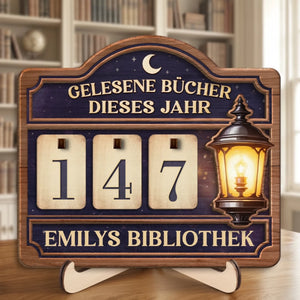 Personalisiertes Holz-Tracker-Schild – Geschenke für Buchliebhaber – Bücherliebe sichtbar machen