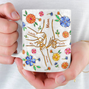 Personalisierte Tasse – Geschenk für Mama – Die liebevollen Hände einer Mutter