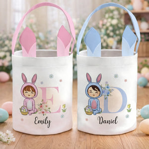 Personalisierte Kaninchenkorb – Ostergeschenke für Kinder – Osterfreude mit jedem Schokoei