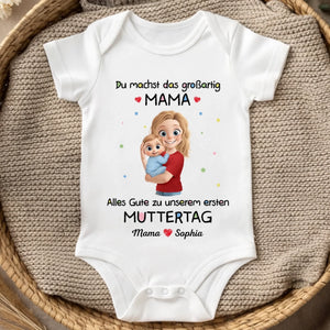 Personalisierte Babybody – Geschenk zum ersten Muttertag – Mein Herz gehört dir, Mama
