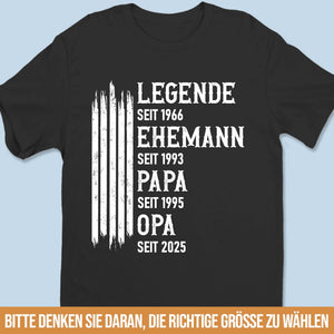 Personalisiertes Unisex-T-Shirt – Vatertagsgeschenk für Opa, Papa, Ehemann – Der größte Held der Familie