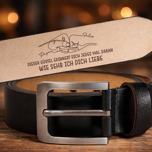 Personalisierter Ledergürtel mit Gravur – Geschenk für Papa, Opa – Wie sehr ich dich liebe