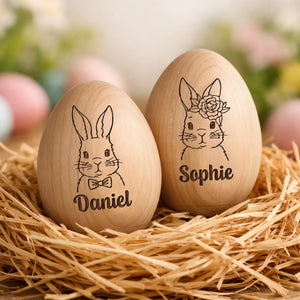 Personalisierter Eier-Shaker aus Holz – Ostergeschenk für Babys – Meine erste Osterei