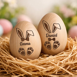 Personalisierter Eier-Shaker aus Holz – Ostergeschenk für Babys – Einzigartig und süß