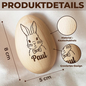Personalisierter Eier-Shaker aus Holz – Ostergeschenk für Babys – Meine erste Osterei