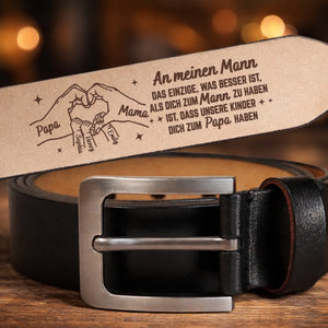 Personalisierter Ledergürtel mit Gravur – Geschenk für Ehemann – Mein Mann Unser Papa