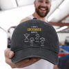 Benutzerdefinierte Baseballkappe Aus Gewaschenem Vintage-denim - Personalisierte Geburtstagsgeschenke Für Papa, Opa - Geliebt Von Meiner Lieblingscrew