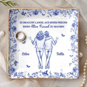 Personalisierte Schmuckschale – Geschenk für beste Freundinnen, Schwester – Wahre Freundschaft wächst mit der Zeit