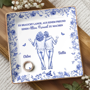 Personalisierte Schmuckschale – Geschenk für beste Freundinnen, Schwester – Wahre Freundschaft wächst mit der Zeit