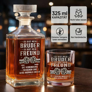 Personalisiertes Whisky-Dekanter-Set – Geschenk für Bruder, bester Freund – kein Zufall sondern Schicksal