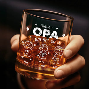 Personalisierter Whiskyglas – Geschenk für Papa, Opa – Dieser Opa gehört zu