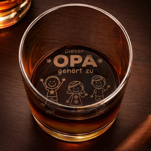 Personalisiertes Whiskyglas – Geschenk für Papa, Opa – Dieser Opa gehört zu