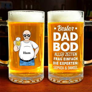 Personalisierter Bierkrug – Geschenk für Papa, Opa – Bester Dad Bod