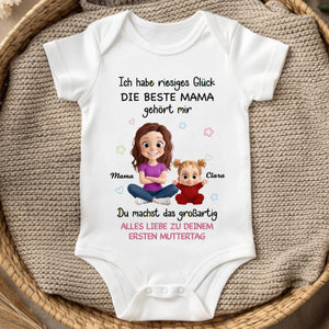Personalisierte Babybody – Geschenk zum ersten Muttertag – Mein Glück heißt Mama