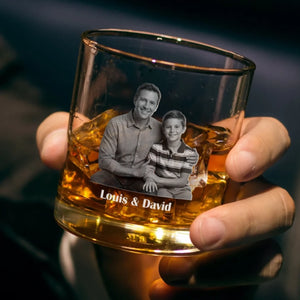 Personalisiertes Whiskyglas mit Boden- und Seiten-Gravur – Vatertagsgeschenk für Papa, Opa – Mein Papa, meine Nummer 1