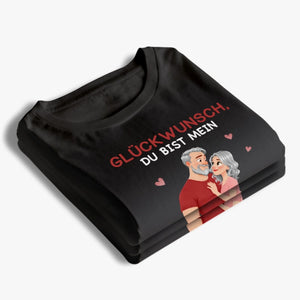 Personalisiertes Unisex-T-Shirt – Geschenk für Paar – Du bist mein Glück
