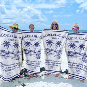Personalisiertes Strandtuch – Geschenk für Freundinnen & Schwestern – Sommer Vibes den ganzen Tag