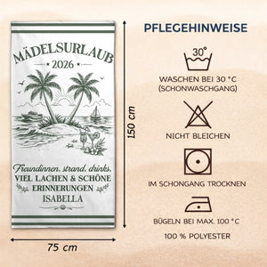 Personalisiertes Strandtuch – Geschenk für Freundinnen & Schwestern – Sommer Vibes den ganzen Tag