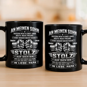 Personalisierte Schwarzer Tasse – Geschenk Für Sohn – Ich Bin So Stolz Auf Dich