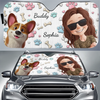 Personalisierter Frontscheiben-Sonnenschutz – Geschenk für Hundebesitzer – Mit dir ist jeder Weg schön