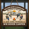 Personalisiertes Holzschild – Geschenk für Camper & Campingpaare – Willkommen auf unserem Campingplatz