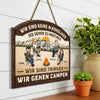Personalisiertes Holzschild – Geschenk für Camper & Campingpaare – Willkommen auf unserem Campingplatz