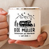 Personalisierter Emaille-Campingbecher – Geschenk für Camper – Gemeinsam neue Wege entdecken