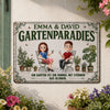 Personalisiertes Metallschild – Geschenk für Paar, Gärtner, Gärtnerin – Unser Garten, Unser Glück