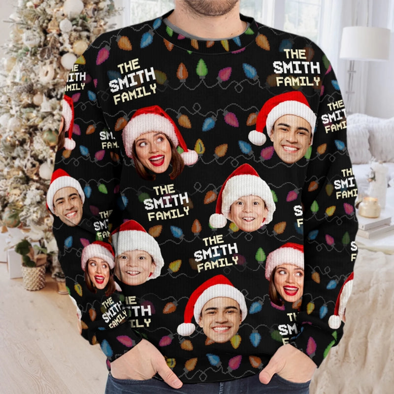 Weihnachten ist die Zeit, sich mit der Familie zu versammeln – Personalisierter Familien-Sweatshirt – Unisex Wollpullover – Weihnachtsgeschenk für Familienmitglieder