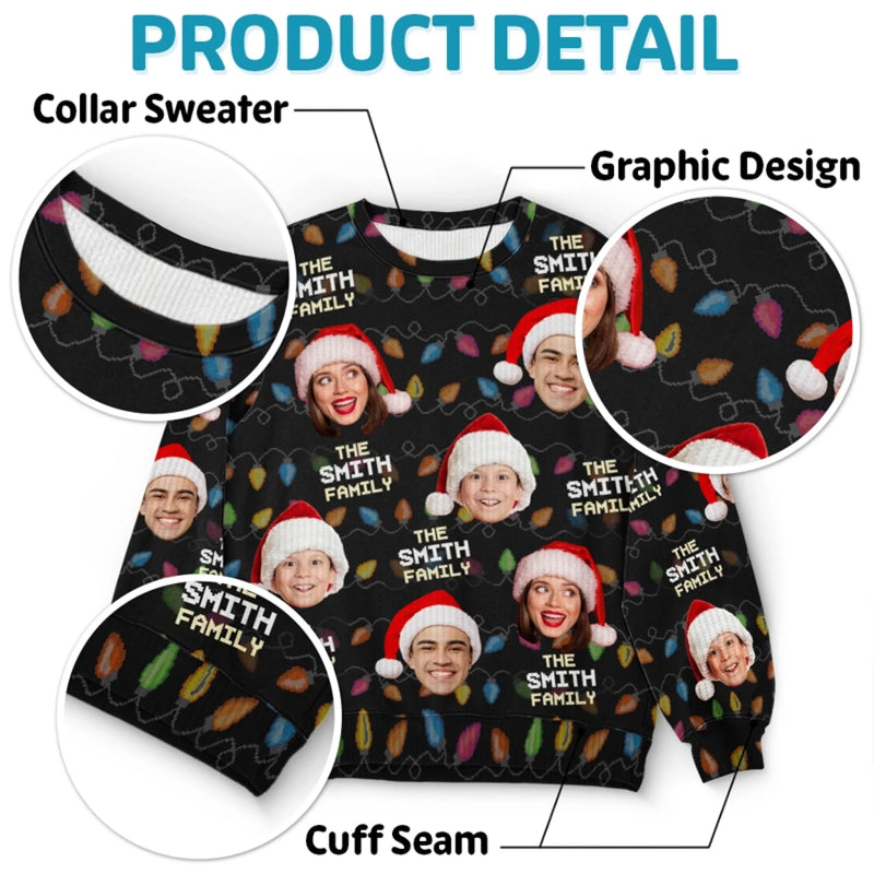 Weihnachten ist die Zeit, sich mit der Familie zu versammeln – Personalisierter Familien-Sweatshirt – Unisex Wollpullover – Weihnachtsgeschenk für Familienmitglieder