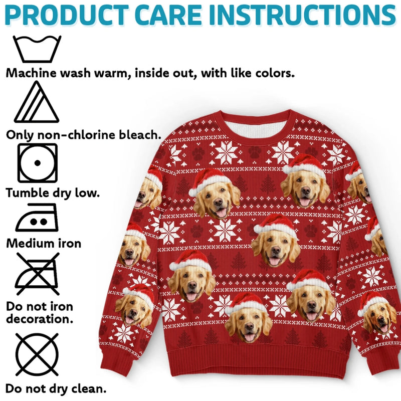 Personalisierter Ugly-Christmas-Sweatshirt mit Foto – „Möge dein Weihnachten pelzig und hell sein“ – Unisex Wollpullover – Weihnachtsgeschenk für Tierbesitzer und Tierliebhaber