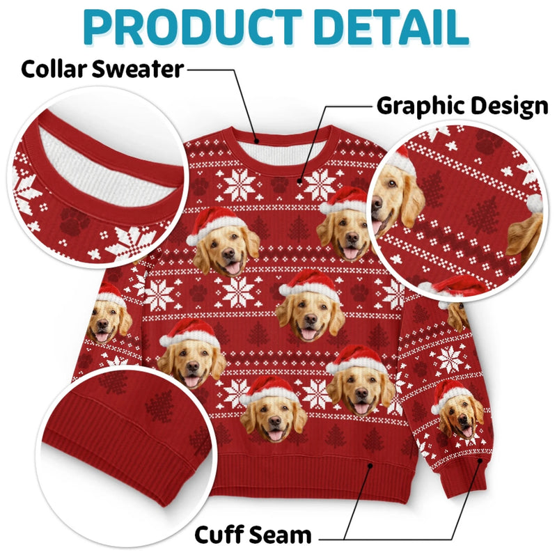 Personalisierter Ugly-Christmas-Sweatshirt mit Foto – „Möge dein Weihnachten pelzig und hell sein“ – Unisex Wollpullover – Weihnachtsgeschenk für Tierbesitzer und Tierliebhaber