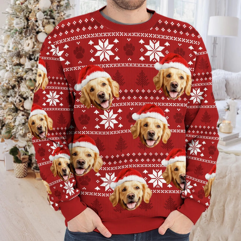 Personalisierter Ugly-Christmas-Sweatshirt mit Foto – „Möge dein Weihnachten pelzig und hell sein“ – Unisex Wollpullover – Weihnachtsgeschenk für Tierbesitzer und Tierliebhaber
