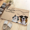 Unser süßes Zuhause – Personalisierte Hunde- & Katzen-Fußmatte – Individuelle Wohnkultur – Einweihungsgeschenk für Tierbesitzer und Tierliebhaber