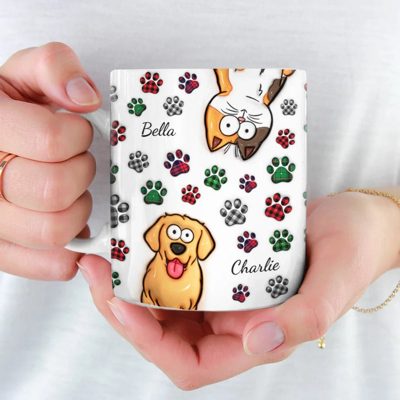 „Mein bester Freund hat vier Pfoten“ – Personalisierte Hunde- & Katzentasse mit 3D-Reliefeffekt – Ideales Geschenk für Tierbesitzer und Tierliebhaber
