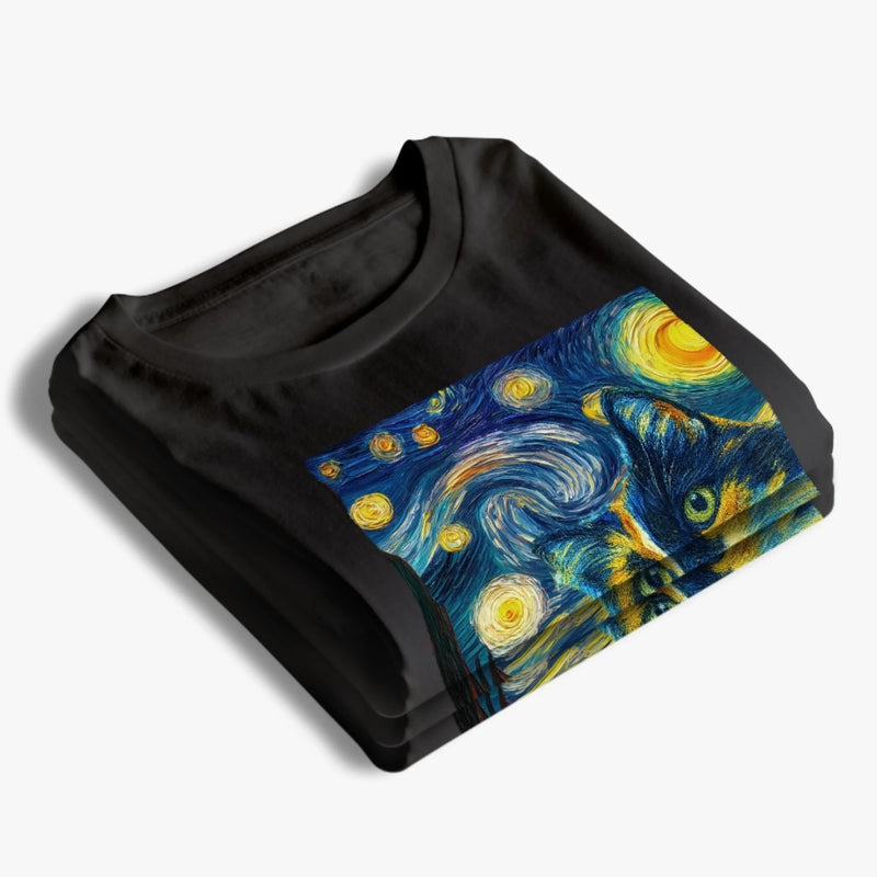 Personalisierte Foto-T-Shirts und Hoodie – Geburtstagsgeschenke für Hunde- & Katzenliebhaber, Hundemamas & -papas, Katzenbesitzer – Schnurrhaare im Wirbel der Sterne
