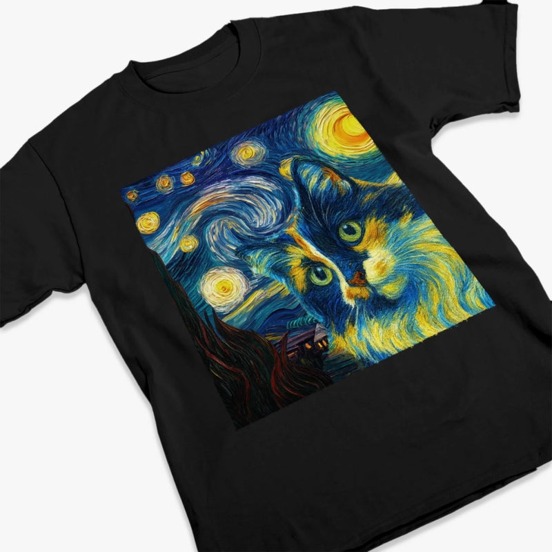 Personalisierte Foto-T-Shirts und Hoodie – Geburtstagsgeschenke für Hunde- & Katzenliebhaber, Hundemamas & -papas, Katzenbesitzer – Schnurrhaare im Wirbel der Sterne