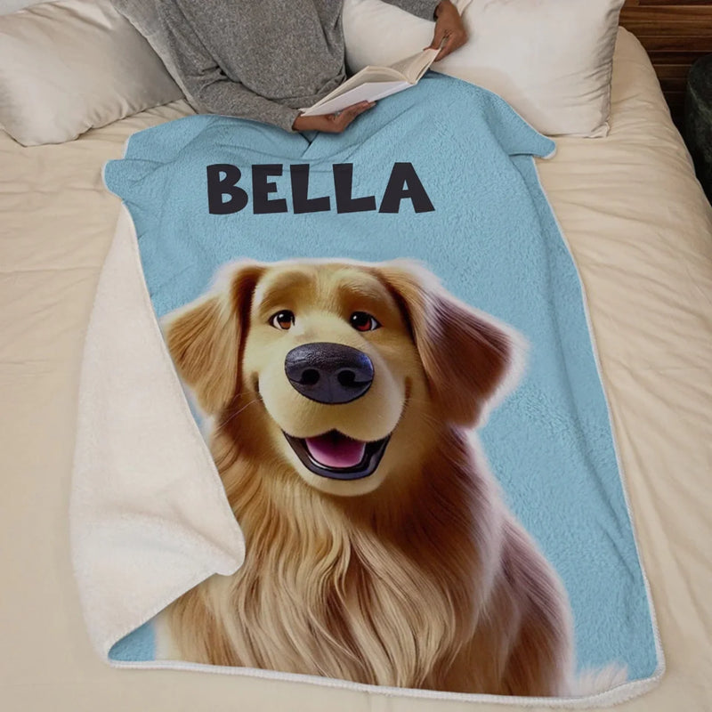 Jeder Blick kommt mit einem Schwanzwedeln – Personalisierte Hunde- & Katzen-Decke – Geschenk für Tierbesitzer und Tierliebhaber
